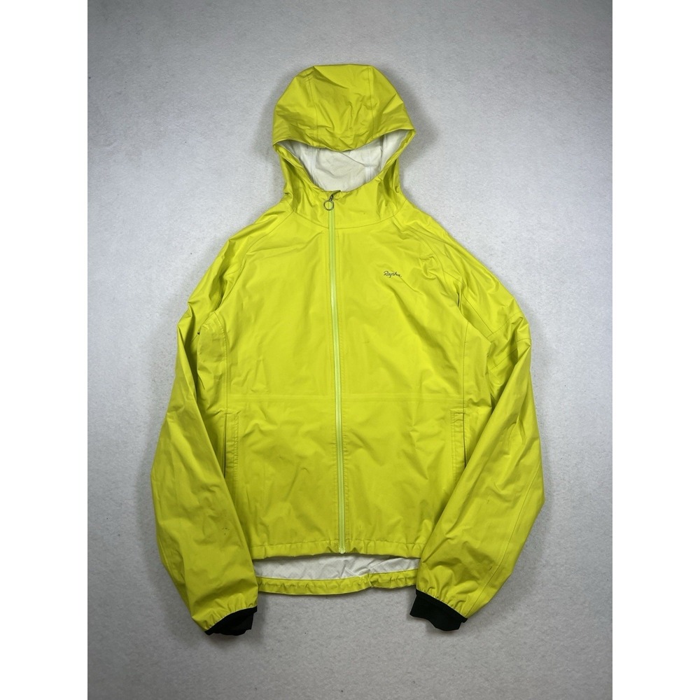 Rapha Commuter Cycling Jacket Yellow Hooded Waterproof Hi Vis Rain Mens - Med